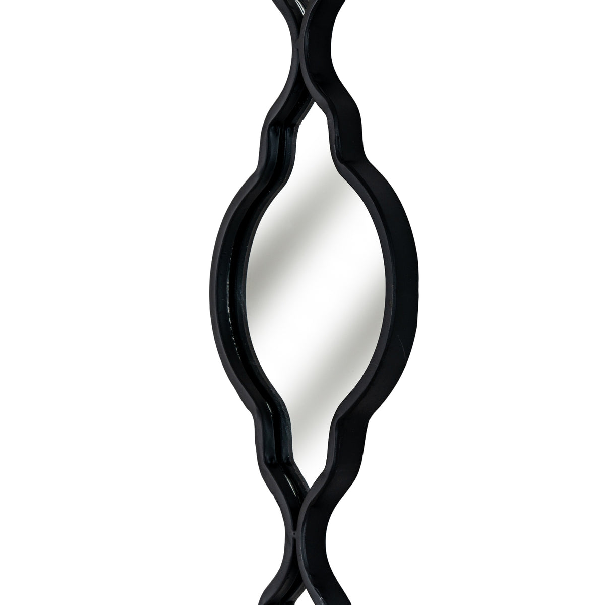 Black Quarterfoil Decorative Hanging Mirror