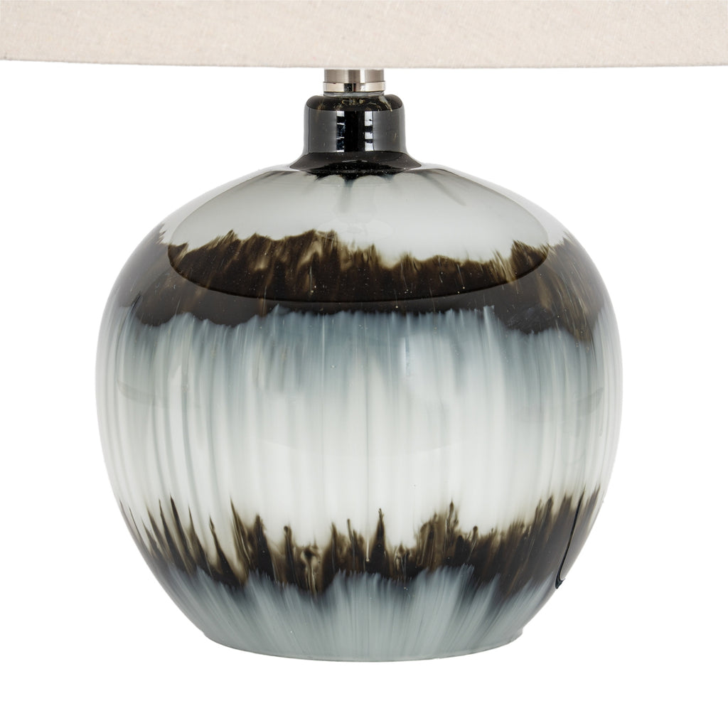 Midnight Shadows Squat Table Lamp With Linen Shade