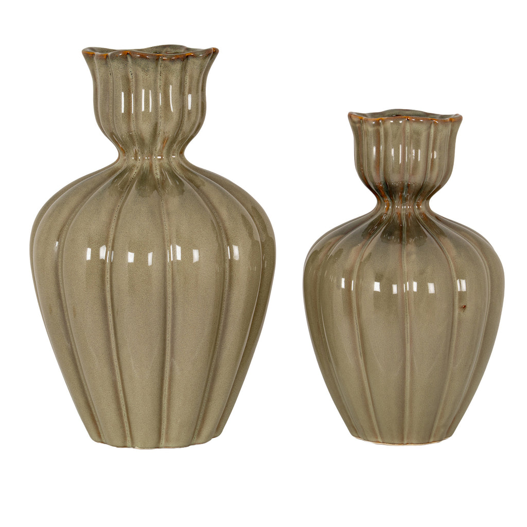 Orin Large Sage Tulip Olpe Vase