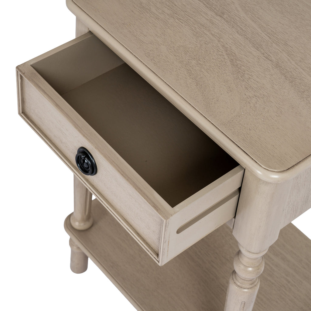 The Rowan Collection 1 Drawer Side Table With Shelf