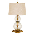 Savoy Glass And Gold Finished Table Lamp With Linen Shade
