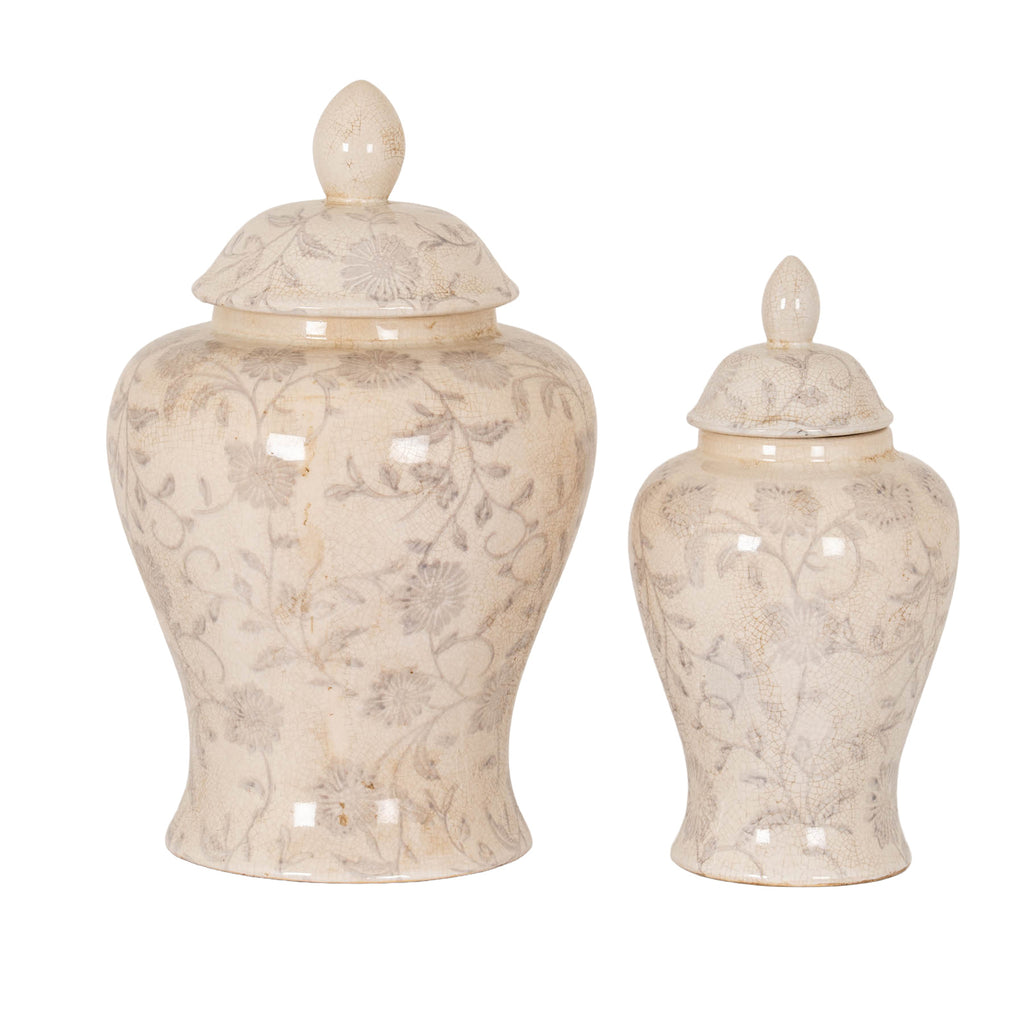 Large Grey Aster Ginger Jar