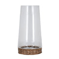 Briar Collection Large Hurricane Lantern With Wicker Tray